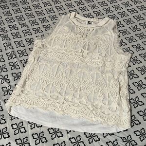 Willow & Clay lace work tank top